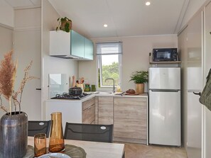 Fridge, microwave, dishwasher, coffee/tea maker - 27m² Mobile Home with Terrace in Saint-Lunaire (Saint-Lunaire)
