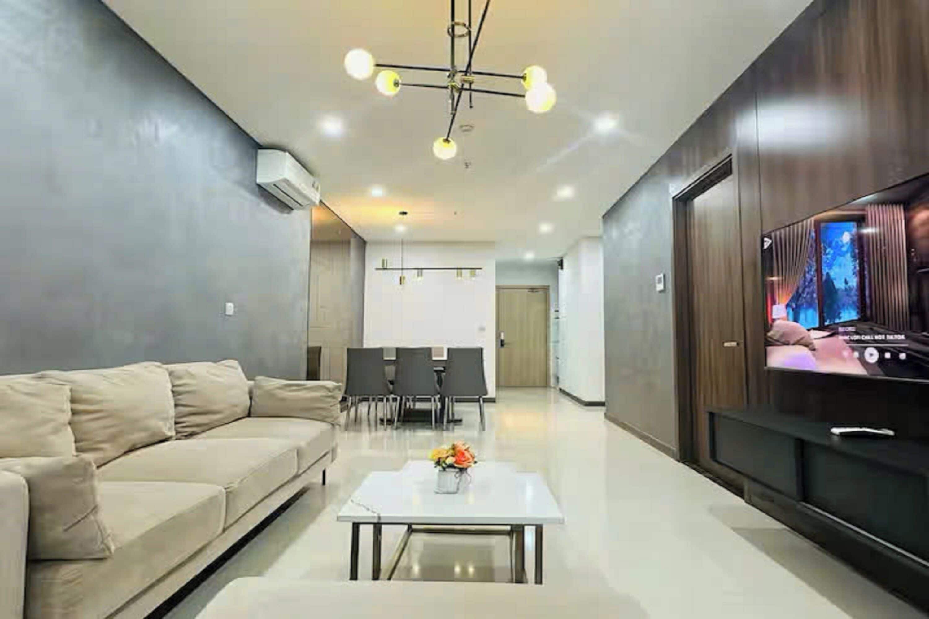 Phòng Suite dành cho gia đình, 3 phòng ngủ, quyền sử dụng Club Lounge, quang cảnh thành phố | Bộ trải giường bằng vải cotton Ai Cập, bộ đồ giường cao cấp 