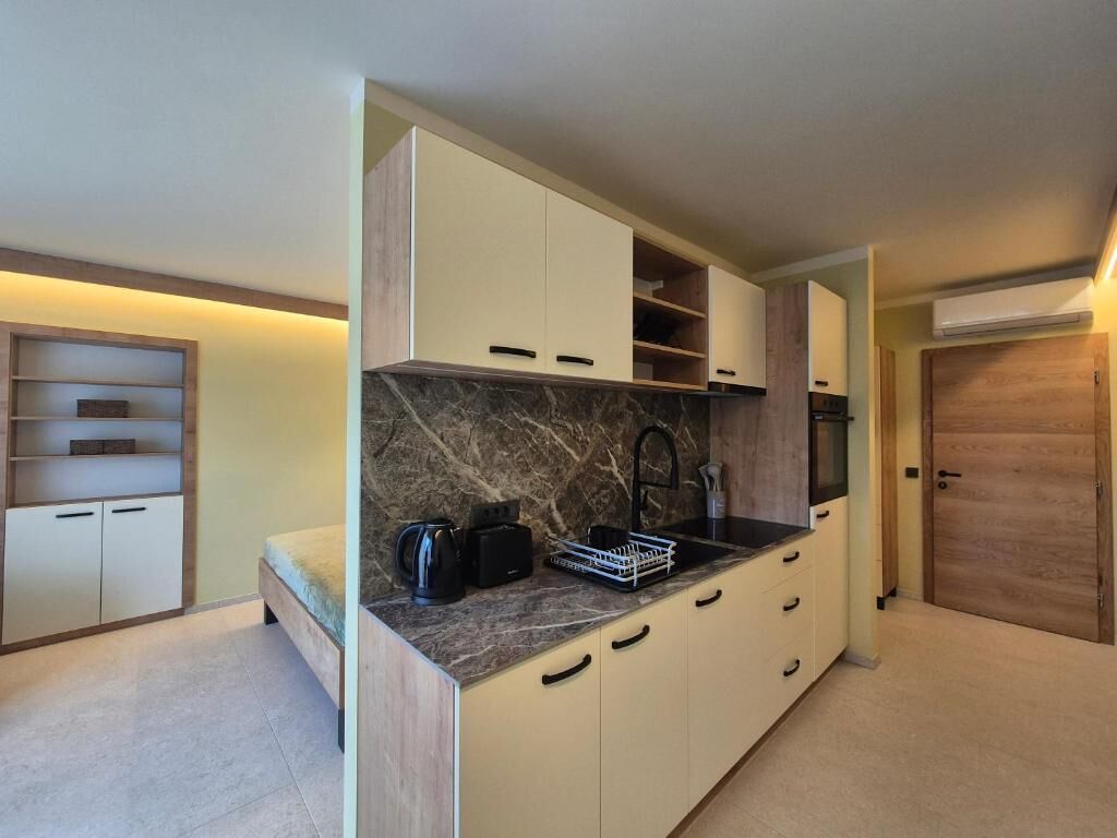 컴포트 아파트, 퀸사이즈침대 1개 및 소파베드, 발코니, 시내 전망 | 전용 주방