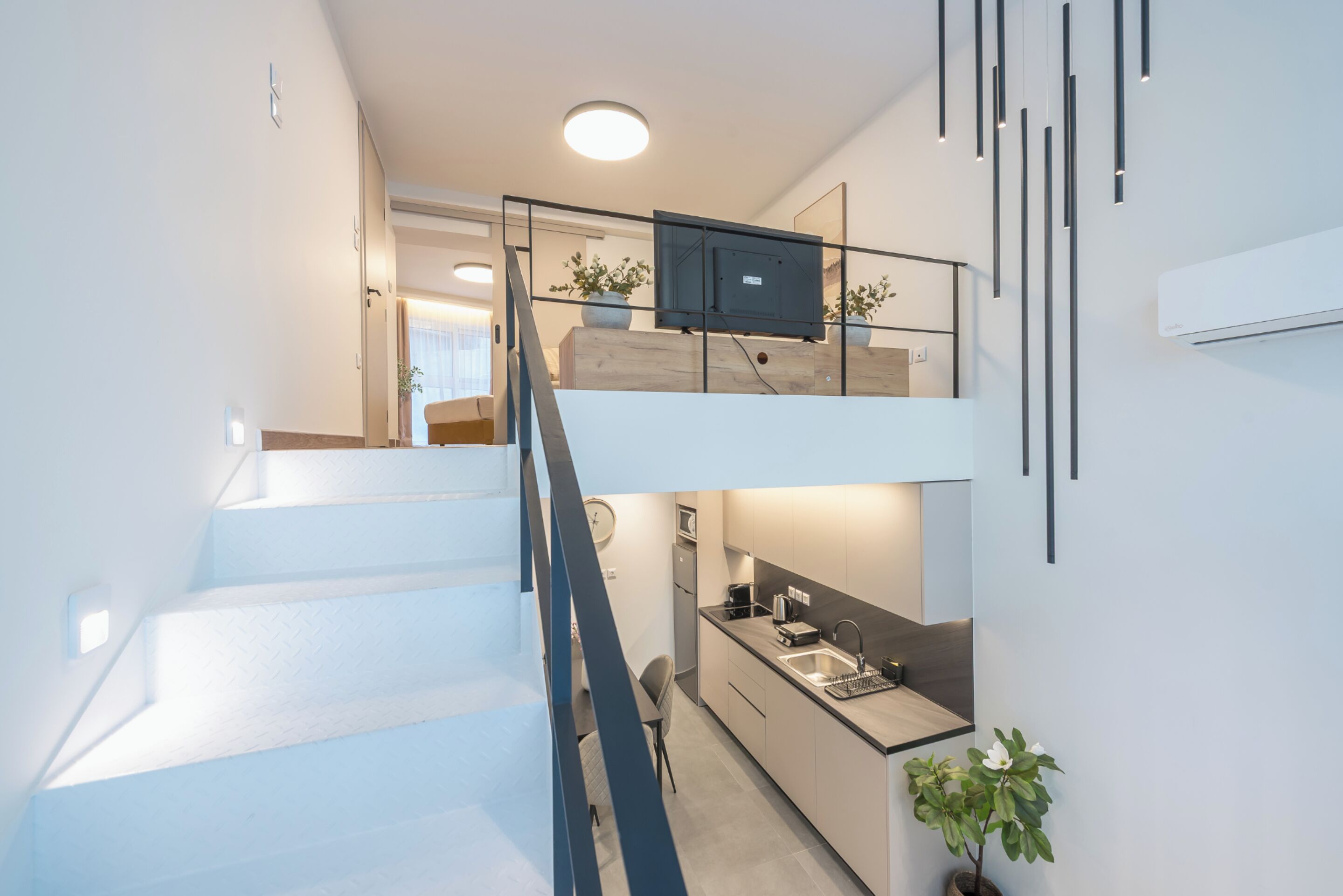 Athens Secluded Apartment B | Living area | 43-inch Smart TV with satellite channels, Netflix, streaming services