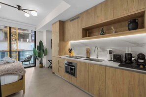 Fridge, microwave, stovetop, dishwasher