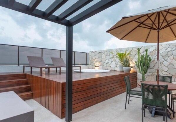 Classic Double Room, Patio, Beach View | Terrace/patio