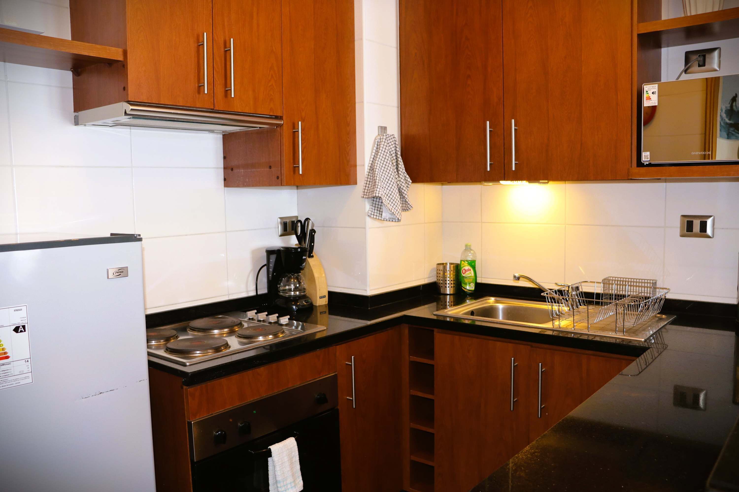 Kühlschrank, Mikrowelle, Ofen, Herdplatte