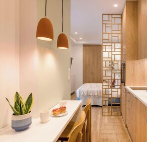 Coffee/tea maker, fridge, oven, stovetop - Stylish Love Nest W/ Balcony in Heart of Koukaki! (Athina)