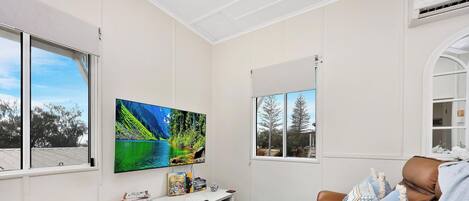 Smart TV, DVD player, books