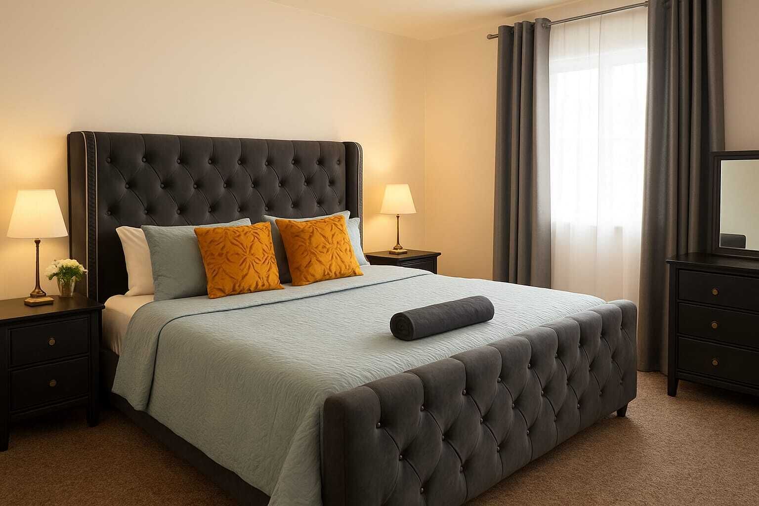 Tabla de planchar con plancha, wifi y ropa de cama 