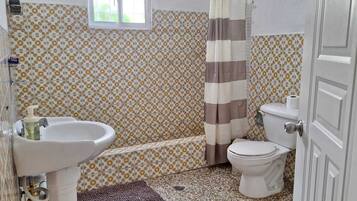 Secador de pelo, toallas, jabón y papel higiénico