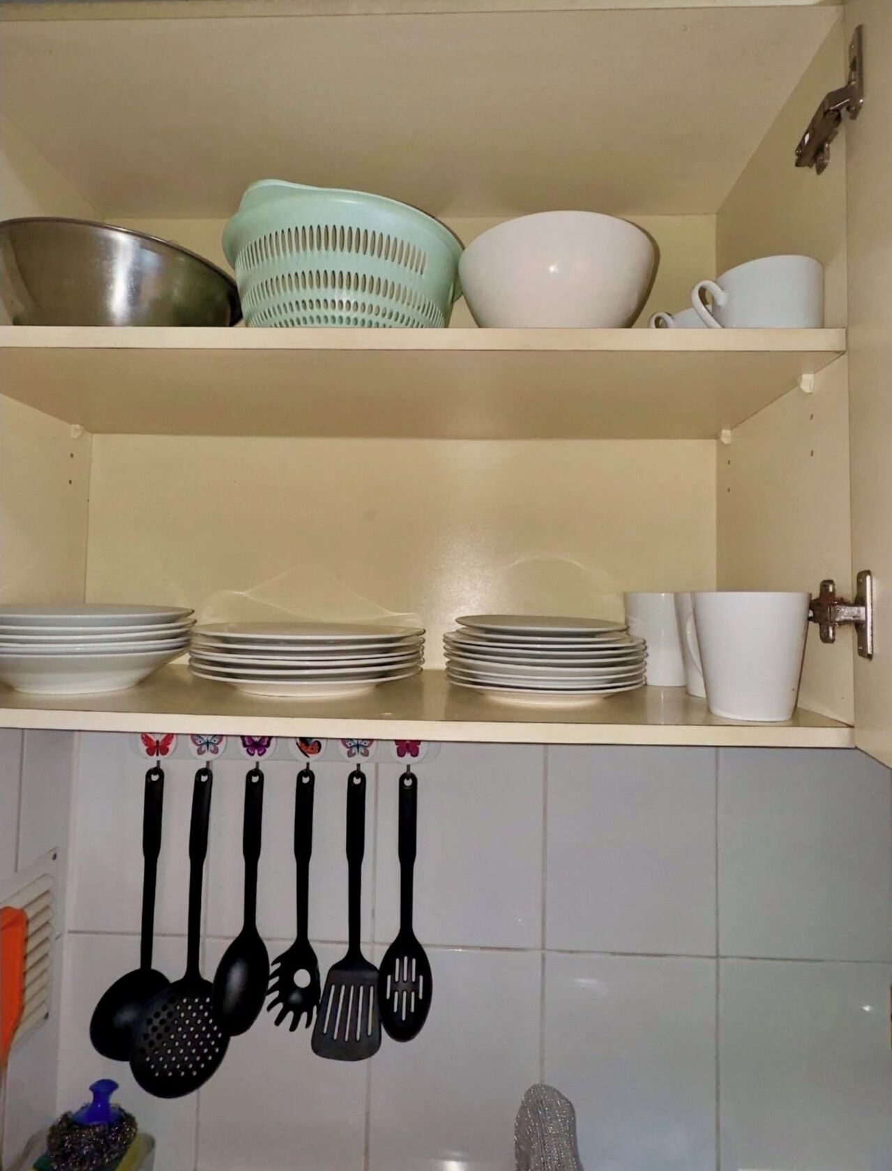 Microondas y utensilios de cocina