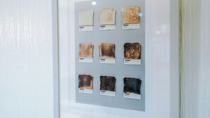 A framed display of toast slices at different stages of toasting. - Blackpool Lodge Double Room (Blackpool)