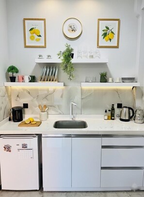 豪華套房 | 私人廚房 | 迷你雪櫃、爐具、廚房用具/餐具/器皿、提供環保清潔產品