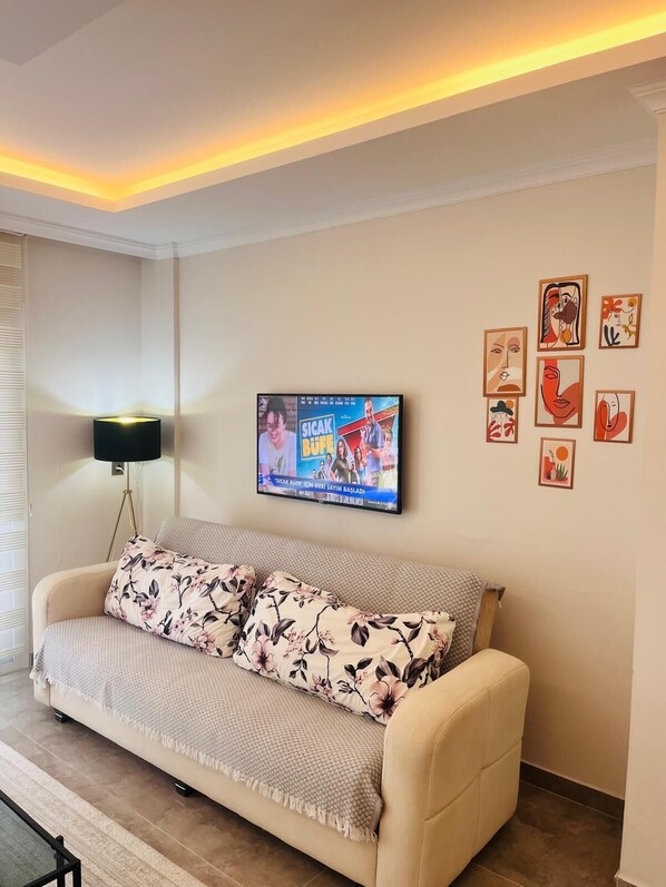 Deluxe Apartment, City View | Ruang tamu