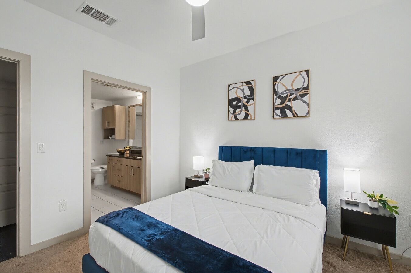 1 bedroom, desk, iron/ironing board, travel cot