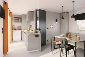 Refrigerador, microondas, placa de cocina, lavavajillas