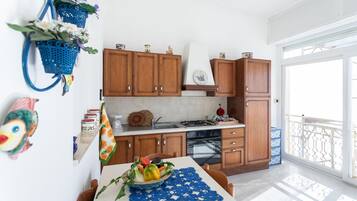 Fridge, oven, stovetop, cookware/dishes/utensils