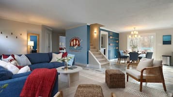 TV, foosball, offices