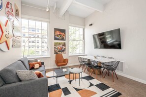 Apartment, Multiple Beds, Kitchen, City View (The 333 Suites) | Living area - The 333 Suites For 24 Guests (Cincinnati)
