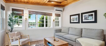 The Corner Suite: Two Rooms, One Harbor Balcony, Greenleaf Inn, Boothbay Harbor