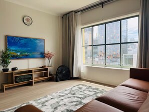 Living area - City Stay, Fast Wi-Fi, Secure Parking, ICC, Darling Harbour, Light Rail, Dining (Pyrmont)