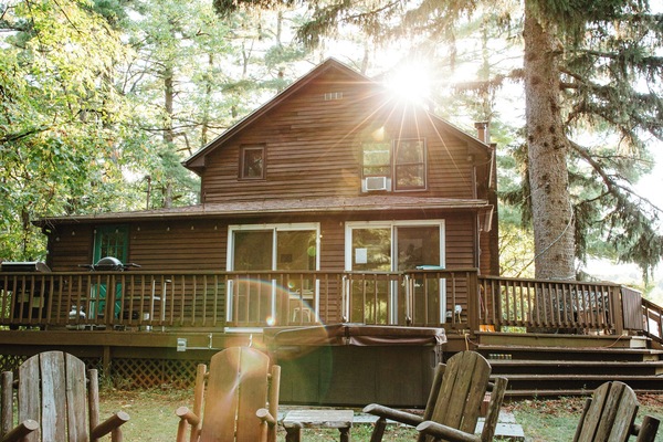 View from the fire pit of the back yard