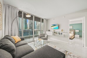 Appartement, vue océan | Coin séjour