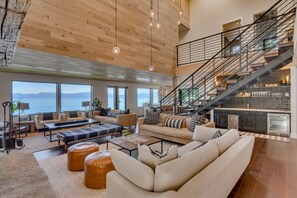 TV, fireplace - Lakefront 6-bedroom house with Pier and Hot tub perfect for family getaways (Tahoma)