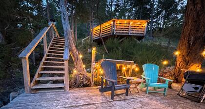 Oceanfront property in Pender Harbour with a dock, wrap around balcony with view