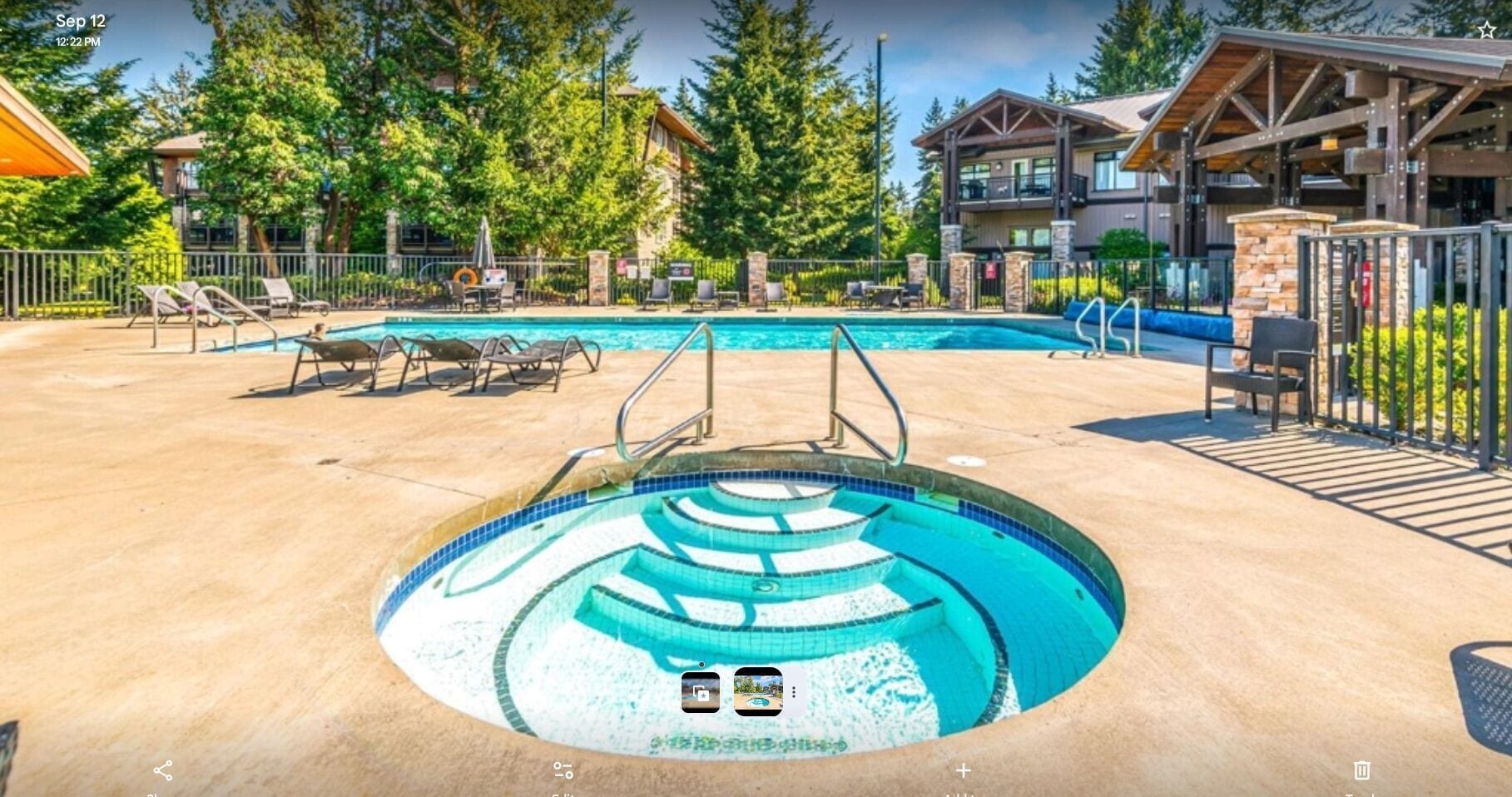 Piscine extérieure, piscine chauffée