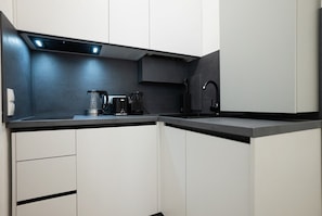 Fridge, microwave, oven, coffee/tea maker - Spacious apartment with a balcony (Wien)