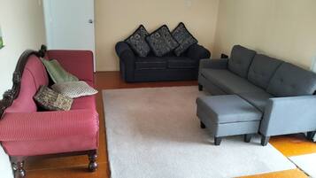 TV, DVD player, stereo