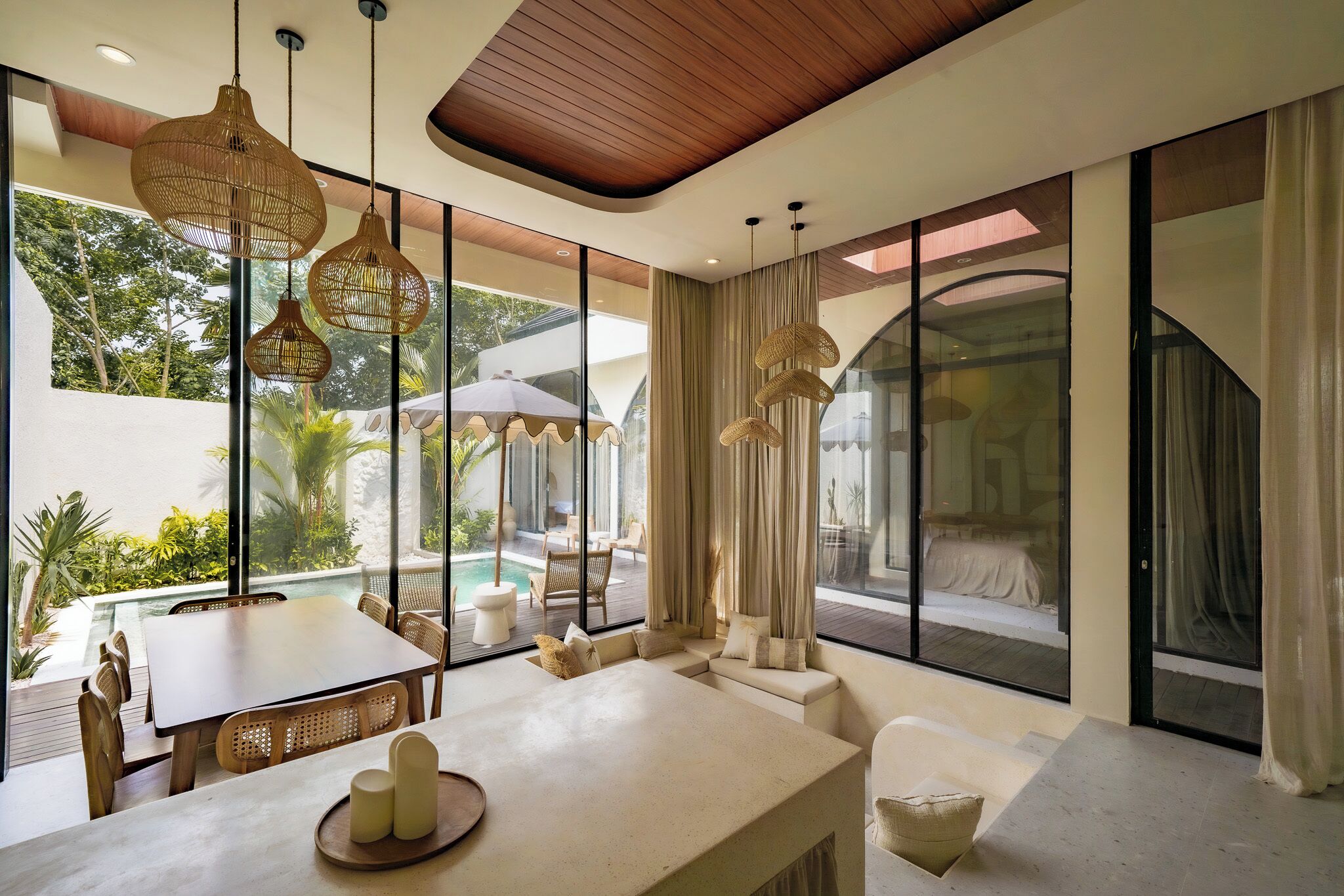 Villa, 3 chambres, vue piscine | Coin séjour