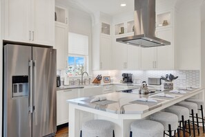 Fridge, microwave, oven, stovetop - Live in Luxury at This Brand New Tybee Island Escape | Heated Pool Access (Tybee Island)