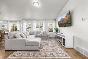 TV, fireplace, video library - Wasatch Ridge Retreat | Central | Fenced Backyard (Orem)