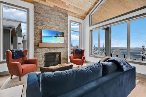 1-inch Smart TV with digital channels, fireplace