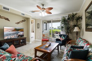Smart TV - Hale Maluhia: Cozy 2BR condo in Mauna Lani, perfect for a serene getaway. (Kamuela)