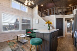 Interior - Tiny Treasure : Rooftop Deck | Hot Tub | Pet Friendly (Fredericksburg)