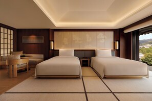 Junior Suite (Temple, Double) | Free minibar items, in-room safe, free cots/infant beds, bed sheets - Capella Kyoto (Kyoto)