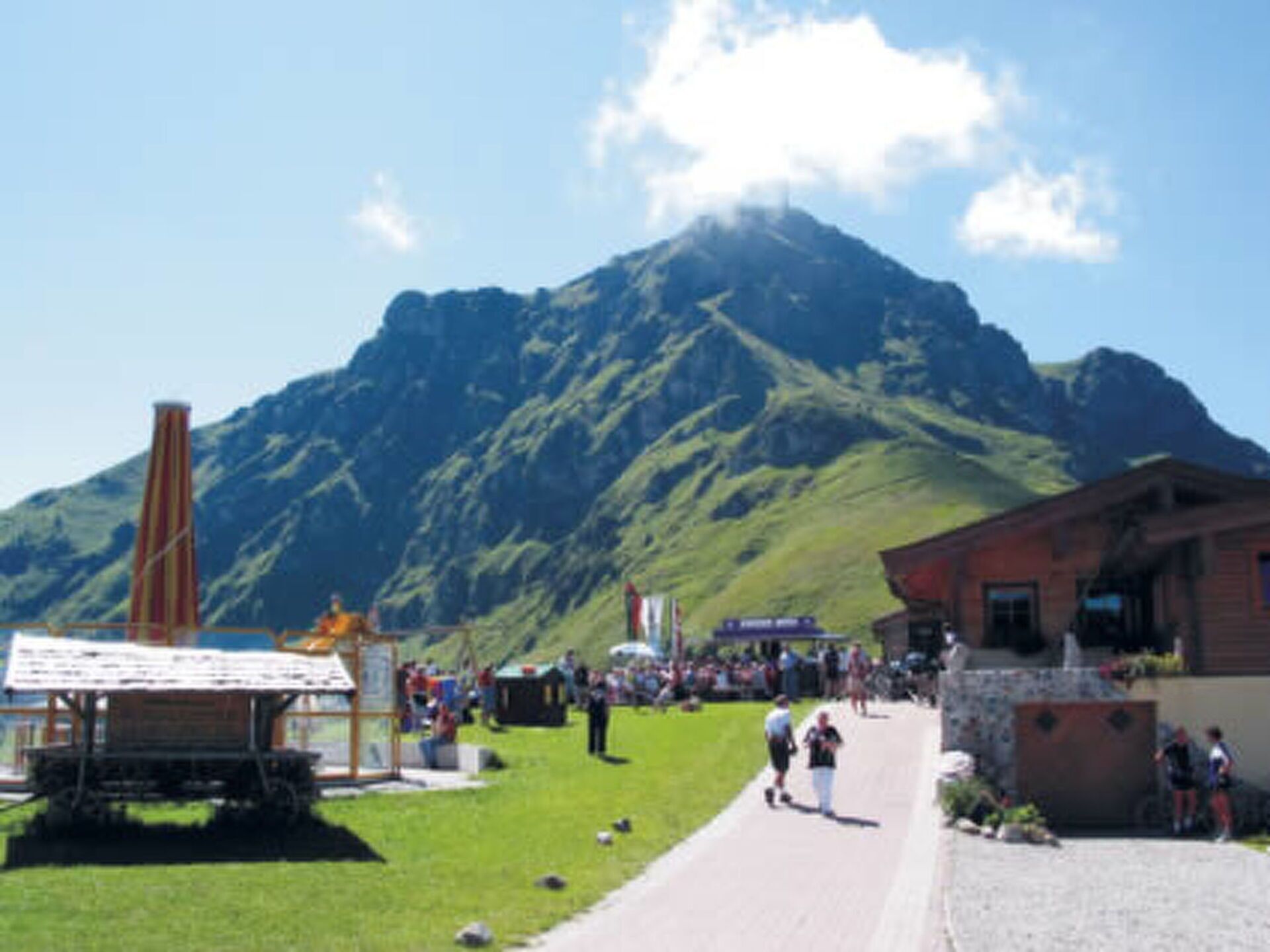 A mountain with a clear sky.