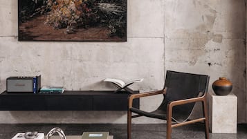 Vila luxo, 2 quartos, piscina particular, vista para o jardim | Área de estar