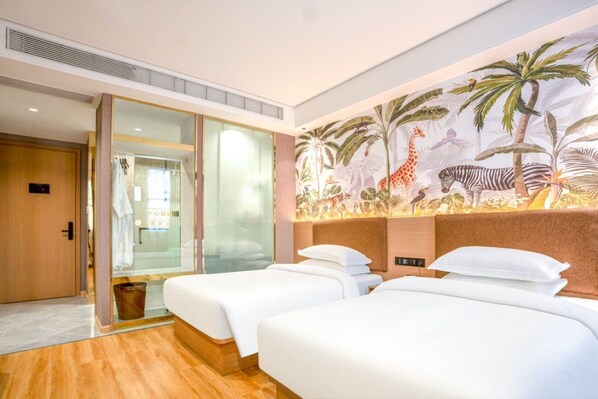 Standard Double or Twin Room, City View | Desk, laptop workspace, blackout drapes, iron/ironing board - BCN Barna Hotel (Ta Khmau)