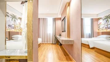 Executive Double or Twin Room, City View | Desk, laptop workspace, blackout drapes, iron/ironing board