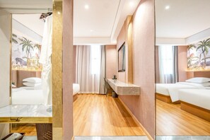 Executive Double or Twin Room, City View | Desk, laptop workspace, blackout drapes, iron/ironing board - BCN Barna Hotel (Ta Khmau)
