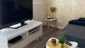 Fernseher, Videospiele, DVD-Player, Tischtennisplatte