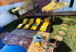 Outdoor dining - Maison Malau & Phil, Dog-Friendly, 3 Bohemian Chic Guest Rooms in Marrakech. (Marrakech)