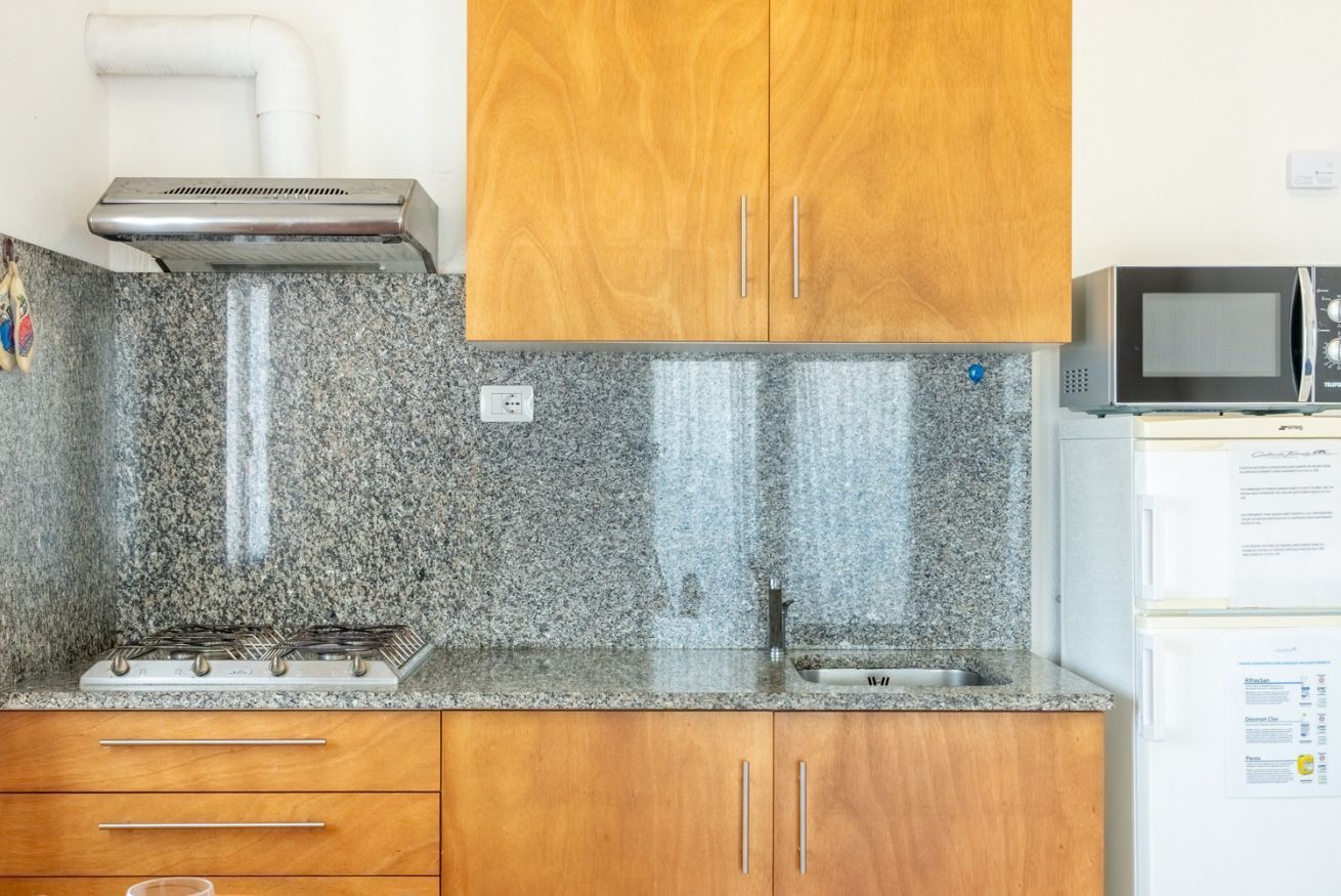 Kühlschrank, Mikrowelle, Herdplatte, Toaster