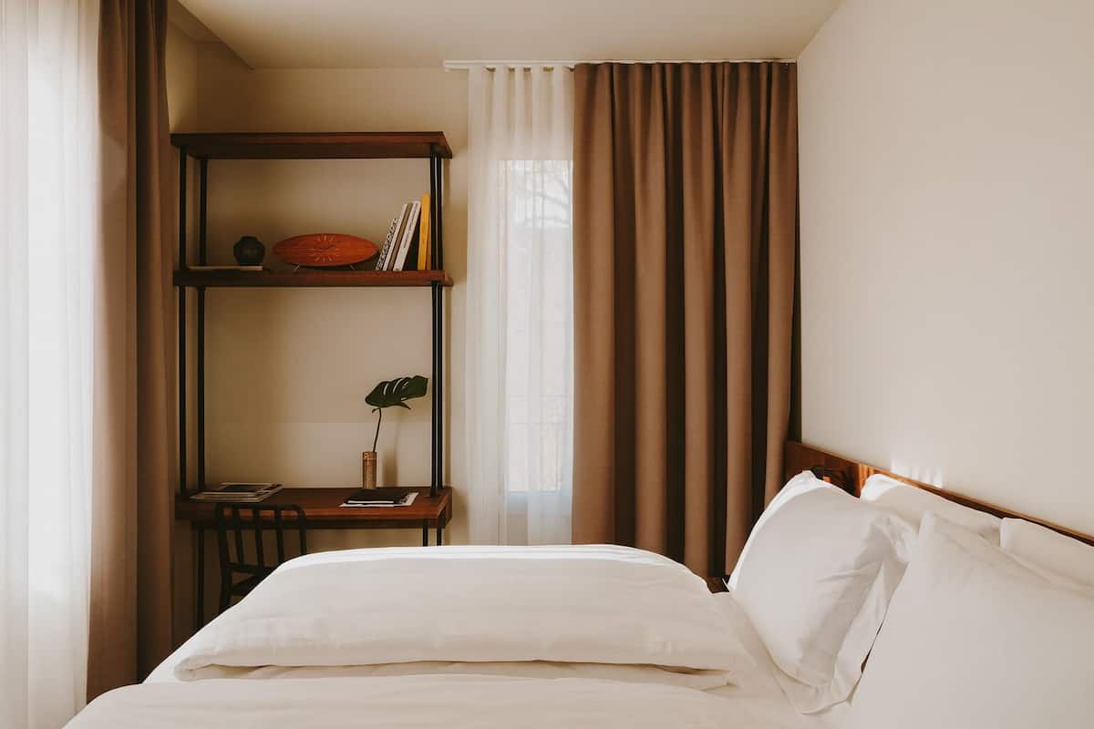 In-room safe, desk, laptop workspace, blackout drapes