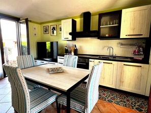 Fridge, oven, dishwasher, coffee/tea maker