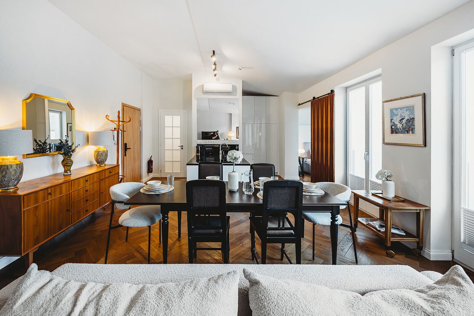 Superior Penthouse | Private kitchen | Fridge, microwave, stovetop, cookware/dishes/utensils