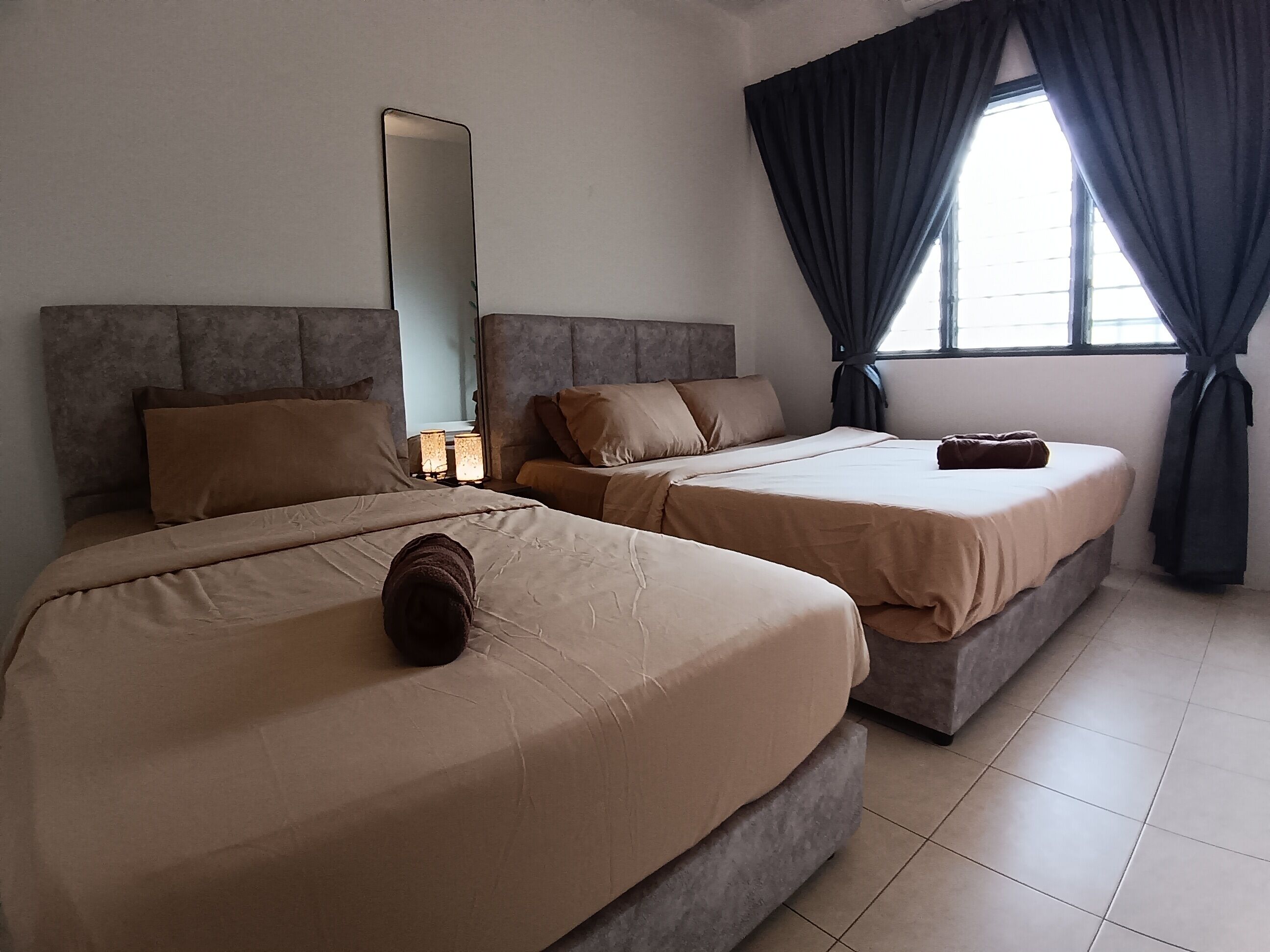 Blackout drapes, iron/ironing board, free WiFi