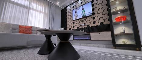 Comfort Apartment, Balcony, City View | Living area