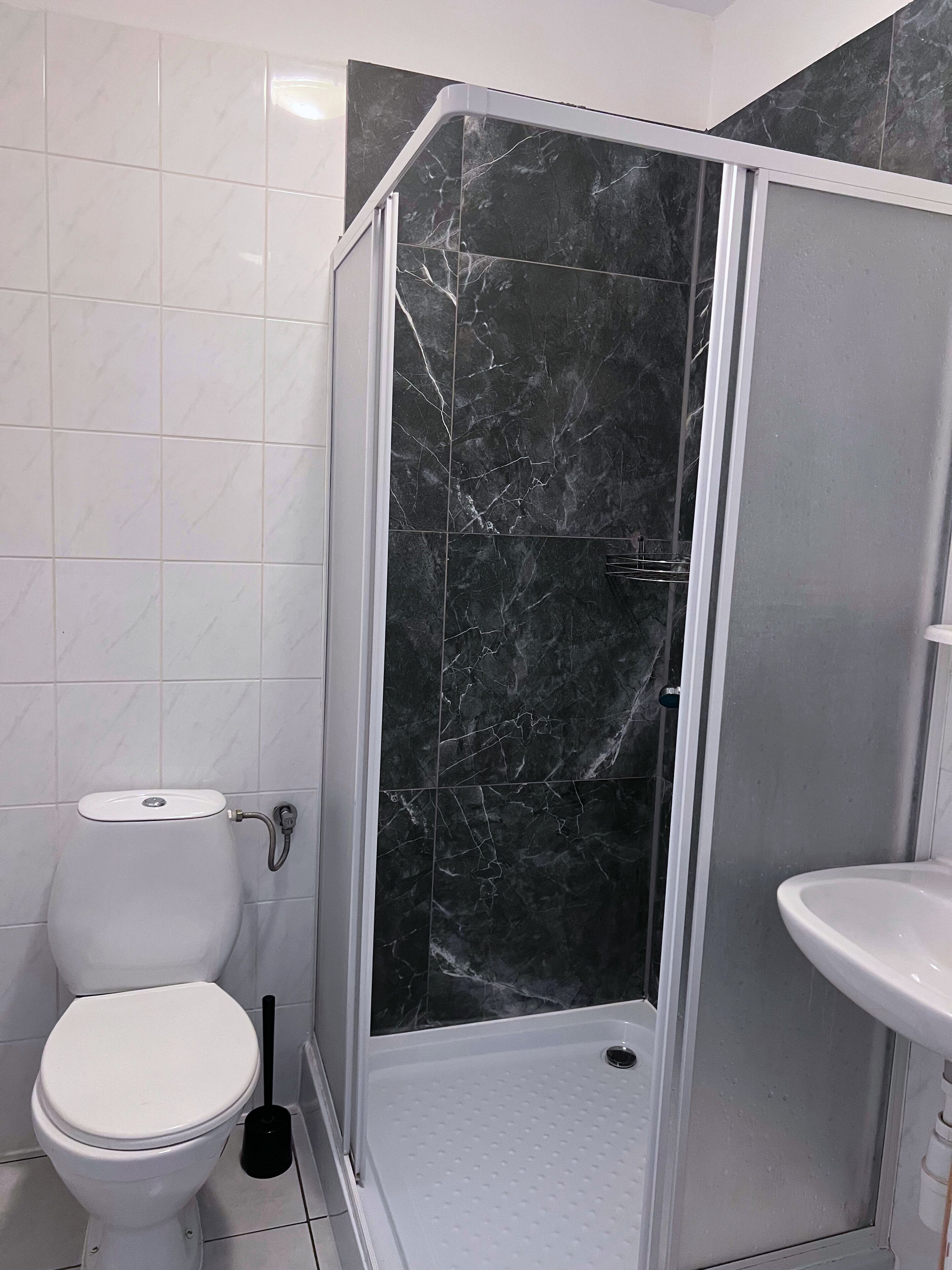 Towels, soap, shampoo, toilet paper